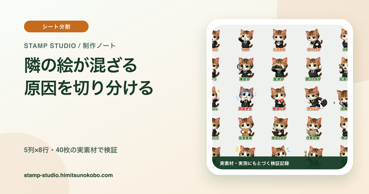 スプライトシートで隣の絵が混ざる原因を解説する記事のアイキャッチ
